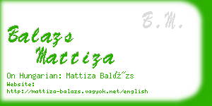 balazs mattiza business card